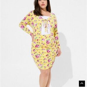 Torrid Size 3 Betsey Johnson Studio Knit Tie Front Crop Cardigan - NWOT